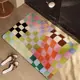 Alfombrilla Creativa de Baño Dopamina Absorbente Secado Rápido Tablero de Ajedrez Barro de Diatomeas Alfombrilla Suave Entrada de Baño Alfombra Antideslizante