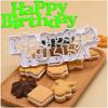 Feliz Aniversário Cortador de Letra Molde de Biscoito Molde de Dobra Açúcar Fondant Decoração de Bolo de Chocolate Molde para Assar DIY