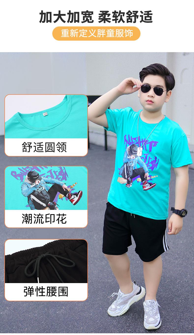 胖童牛仔男孩短袖套装_04