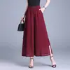 Calça de Chiffon Simples Reta de Perna Larga para Mulheres 2026 Primavera/Verão Novo Estilo Solta Emagrecimento Fluida Perna Larga Cropped Casual