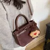Bolsa Pequeña Retro Portátil de Comercio Exterior para Mujer Nueva Elegante de Moda para el Trabajo Versátil Cepillada de un Solo Hombro Cruzada