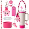 Accesorios Decorativos Stanley Correa de Mano de Cuerda Trenzada Estuche para Labial Llavero Duende Briqueta Funda de Silicona Antideslizante para Taza