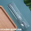 Cuchara Desechable de Mango Largo 18 cm de Largo para Hielo Sopa Arena Hielo Raspado Cuchara para Té de Leche Grado Alimenticio Gelatina de Hierba Empaquetada Individualmente