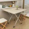 Mesa Plegable para Uso Doméstico, Mesa de Comedor para Viviendas de Alquiler, Mesa Pequeña para Comer en Apartamentos de Alquiler, Dormitorio, Mesa Portátil para Exteriores, Mesa Cuadrada Simple para Montar Puestos