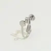 Clip para oreja con tornillo de retención color oro real 18K chapado en cobre con colgante sin perforación convertidor de clip para oreja sin dolor accesorios para pendientes DIY