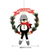 Suministros de Decoración Navideña Transfronterizos Anillo de Ratán de Pingüino Regalo para Niños Colgante de Atmósfera Festiva Decoración de Corona de Puerta