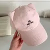 Boné de Baseball Versátil e Fofo com Orelhas de Gato Estilo Coreano para Mulheres, Boné de Baseball de Aba Larga para Outono e Inverno que Faz o Rosto Parecer Menor, Chapéu de Sol Estiloso e Artístico