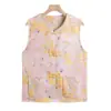 Colete de Primavera e Outono para Mãe, Casaco Sem Mangas Plus Size, Estampa Retro Estilo Chinês, Colete Abotoado, Roupa para Mulheres de Meia-Idade e Idosas