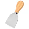 Fabricante Transfronterizo Juego de Cuchillo y Tenedor para Queso de Acero Inoxidable Cuchillo para Mantequilla y Queso de Madera de Acacia para el Hogar Cortador de Pizza para Hornear en la Cocina