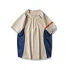 Camiseta Deportiva de Montaña con Bloques de Color Funcional para Exteriores Secado Rápido Transpirable Moda Manga Corta para Hombres y Mujeres Parejas 11976