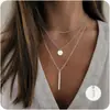 Collar de Moda Transfronterizo Europeo y Americano con Letras de 26 Letras en Capas Sencillo para Mujer, Accesorios de Apilamiento Multicapa de Nicho, Collar Versátil