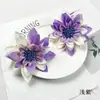 Estilo Sencillo Dahlia con Núcleo de Lana DIY Tela de Seda Flor Artificial Pasador Material Flor de Boda para Pared Arreglo Accesorios de Fotografía