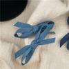 Par de horquillas de lazo de tela azul denim, clip de alta calidad para cabello lateral suelto, flequillo, clip de pico de pato, nuevo 2024