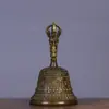 Sino de Mão de Latão Sino Diamante de Cinco Fios Oito Tesouros Três Sinos Claros Templo Doméstico Ornamentos de Sino de Mão de Cobre