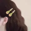 Grampo de Cabelo Pipa com Flor Estilo Chinês para Mulheres, Presilha Lateral de Nicho, Presilha para Franja, Grampo de Cabelo Estilo Antigo, Acessório de Cabelo Criativo para Mulheres
