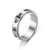 Amazon popular terno masculino anel rotativo pulseira de aço inoxidável simples moda anel de casal rotativo