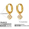 Brincos pingente de design nicho INS com zircônia 5A totalmente cravejados em diamantes, aço inoxidável banhado a ouro 18k, brincos de luxo leve de alta qualidade