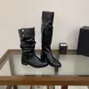 Botas de Mujer de Tacón Grueso Estilo Francés Hasta la Rodilla, Novedad Otoño 2026 Botas de Montar de Caña Alta Arrugadas