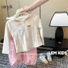 Timo Conjunto Escolar Infantil Otoño Nuevo Estilo Coreano Sudadera con Capucha para Niñas Chaqueta Cardigan con Cremallera Pantalones Cargo