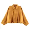 Comercio exterior transfronterizo moda INS europea y americana para mujer chaqueta aviador de gamuza con mangas murciélago y cremallera top casual