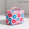 Bolsa de Maquiagem Floral Colorida Contrastante Personalizada de Grande Capacidade Bolsa de Armazenamento Bolsa de Higiene Pessoal Portátil Bolsa Feminina Bolsa de Maquiagem para Viagem