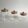 Entrega de fábrica Tarro sellado de vidrio de borosilicato alto vidrio resistente al calor tapa de bambú tarro para té tarro triangular tarro de almacenamiento botella de almacenamiento