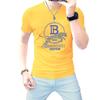 Nueva playera delgada de manga corta para hombre con perforado caliente 2025 en stock Cabello Rápido Verano Cuello Redondo Playera de Hombre Estampado