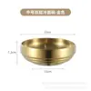 Tazón de fideos fríos estilo coreano acero inoxidable dorado tazón de fideos instantáneos tazón de ramen doble capa tazón coreano de bibimbap tazón grande para sopa tazón de especias con tapa de rosca