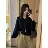 6 Lana Lavable Estilo Perezoso Blanco Cuello en V Mangas Murciélago Suéter de Punto Mujer Otoño Nuevo Holgado Top Básico