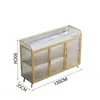 Aparador de Lujo Ligero, Gabinete Moderno Minimalista de Hierro y Vidrio, Barra de Cocina, Estante de Almacenamiento para Apartamentos Pequeños y Medianos