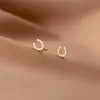 Brincos de Prata Esterlina S925 com Zircônia Microincrustada Cheia de Diamantes em Formato de Ferradura da Sorte em U para Mulheres, Estilo Japonês e Coreano, Brincos para Cuidado Diário da Orelha