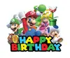 Nova Decoração de Festa de Aniversário Infantil Tema Mario Prato de Papel Copo de Papel Guardanapo de Papel Bandeirola Puxada Topper de Bolo Balão