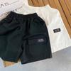 Calças de Menino 2026 Verão Novo Estilo Shorts Infantis Preto e Branco Tendência Casual Estilo Coreano Patchwork Shorts Atacado do Fabricante