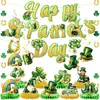 Calle. Decoraciones para Fiesta del Día de San Patricio Banderines de Trébol Adornos Colgantes Espirales Adornos de Panal Decoraciones para Festival Irlandés