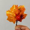 Nuevo Transfronterizo Decoración de Hoja de Arce Simulada Decoraciones de Otoño Halloween Recortes de Frutos Rojos Accesorios Individuales Venta al por Mayor