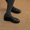 Zapatos Mary Jane Cruzados Estilo Ballet Francés para Mujer, Textura de Piel de Oveja, Transpirables Calados de Punta Redonda Suela Gruesa de Corte Bajo