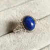 Cinco Anillos de Ámbar Flor Natural, Aguamarina Fantasma, Cristal de Fresa con Banda Abierta Ajustable, Moda Retro Versátil para Mujeres y Hombres