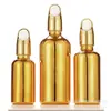 30ml50ml100ml Botella Gotero para Aceite Esencial Chapado Oro UV Botella Gotero Dorada Botella Gotero Cesta de Flores Sub-botella