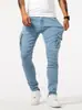 Pantalones Casuales de Trabajo para Hombre AliExpress Amazon Pantalones de Trabajo de Mezclilla para Hombre Pantalones de Trabajo Multibolsillo para Hombre Azul Claro