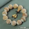 Pulsera de Material Antiguo de Ciprés de Acantilado Taihang Estilo Étnico Pulsera de Madera Juguete Escultura en Madera Cuentas Budistas Pulsera de Cuentas de Oración Wenwan Mayoreo