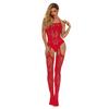 Nueva Ropa Interior Sexy de Comercio Exterior Europeo y Americano Tirantes Jacquard de Raya Ancha Huecos Colgantes Medias de Una Pieza Medias w287
