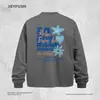 Camiseta de manga larga con estampado de letras y estrellas de marca creativa y moderna para hombre, top holgado casual de cuello redondo para primavera y otoño