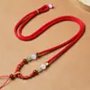Cordão para Pingente de Pedra Ágata Aventurina Tecido à Mão, Pingente de Jade Dourado de Alta Qualidade, Cordão Ajustável para Homens e Mulheres