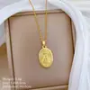 Acero de TitanioCorona en Forma de Huevo Luz Dorada Estilo Ultra Minimalista Elegante Impresionante Collar Totalmente de Diamantes para Mujer Cadena Versátil para la Clavícula Acero de Titanio