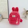 Mochila pequeña de felpa con orejas de conejo para mujer 2026 Nuevo estilo Mochila mini para niños Bolsa linda de corazón femenino