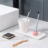 Sencillo Portacepillos de Cerámica Juego de Lavado para Baño de Hotel Juego de Suministros para Baño Doméstico Juego de Taza para Cepillado y Enjuague Bucal