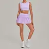 Conjunto Deportivo de Tenis Estilo Chaleco Arena Otoño Transpirable Anti-Exposición Yoga Tenis Deportivo Conjunto de Dos Piezas 7710+8181