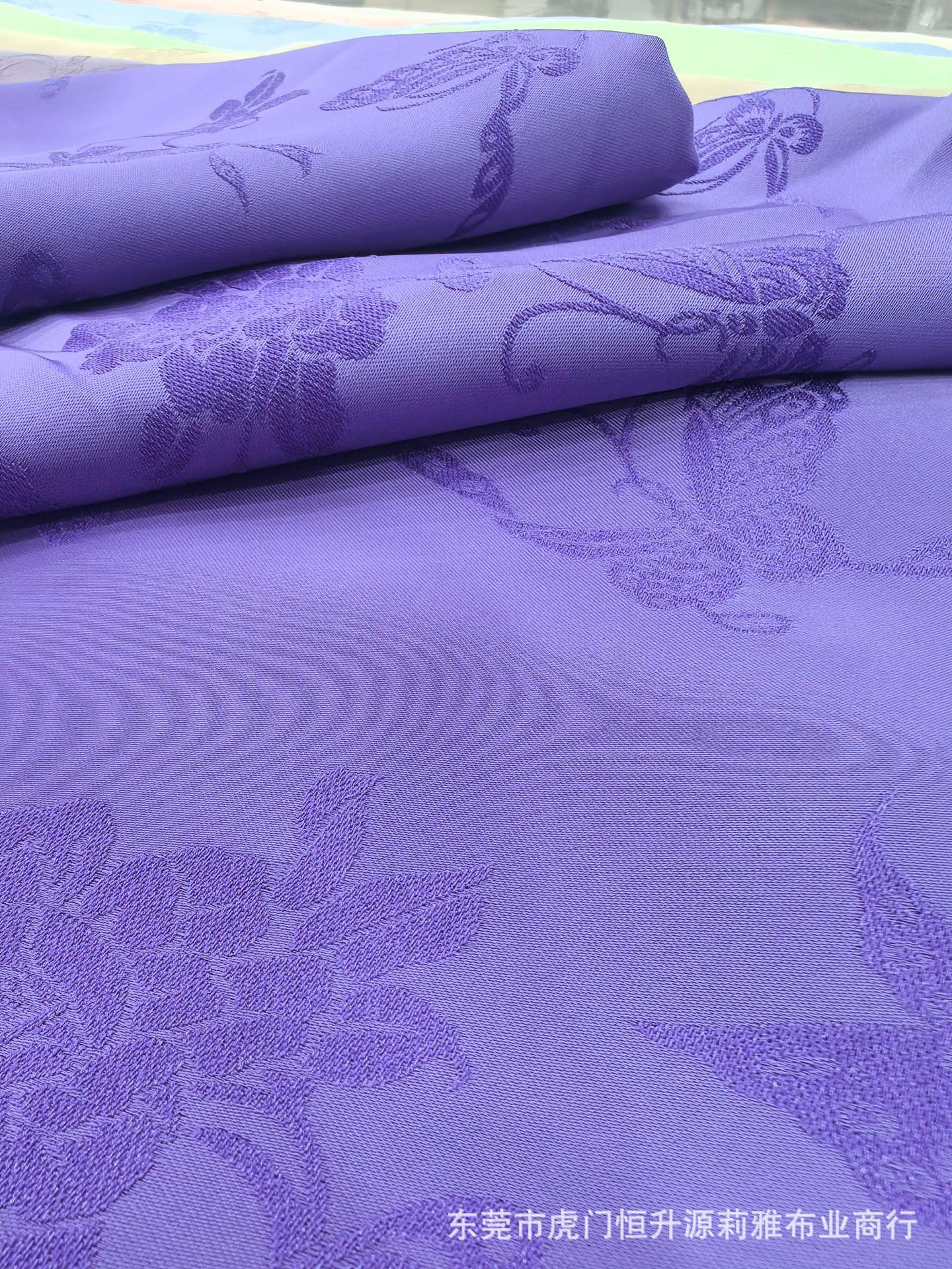 新款钻石丝提花面料 亮丝蝴蝶提花布 潮流国风旗袍连