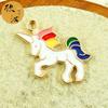 Serie Unicornio accesorios de joyería DIY colgante único de gota de aceite estrella de cinco puntas unicornio color caballo colgante de goma elástica