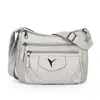 Nova Moda Bolsa de Ombro Único para Meia-Idade e Idosos Bolsa Feminina Retrô Textura de Couro Macio Bolsa de Mãe Bolsa Transversal Casual Leve para Compras